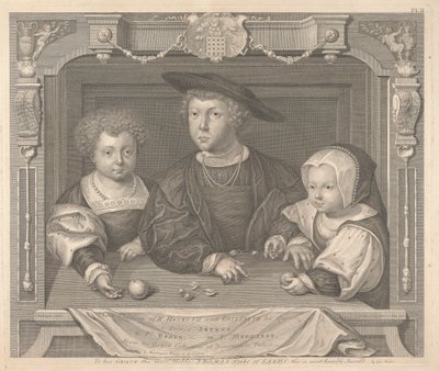 Tre figli di Enrico VII e della sua regina Elisabetta, il principe Arturo, il principe Enrico e la principessa Margherita da George Vertue