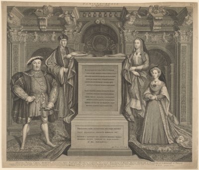 Enrico VII e la famiglia di Enrico VIII nel Palazzo di Whitehall da George Vertue after Hans Holbein the Younger