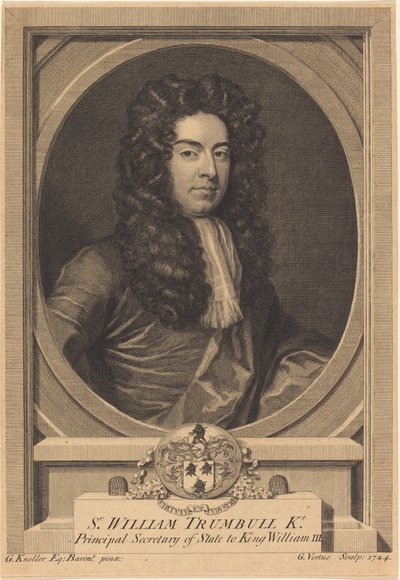 William Trumbull da George Vertue after Sir Godfrey Kneller