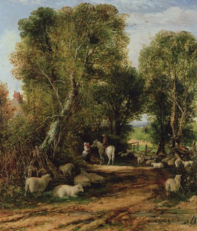 Scena pastorale con pecore da George Vicat Cole