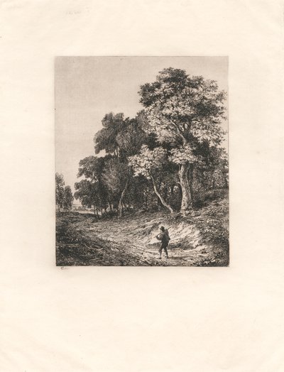 Paesaggio, Uomo con Bastone sulla Spalla da George Vincent