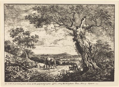 Paesaggio con due mucche da George Walker
