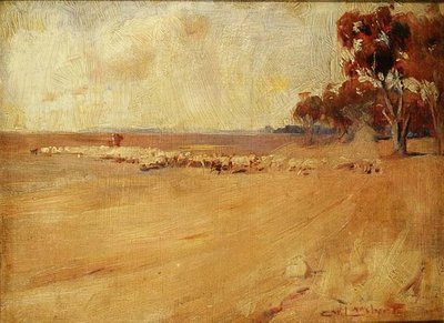 Paesaggio, Rounding Stock, Australia da George Washington Lambert