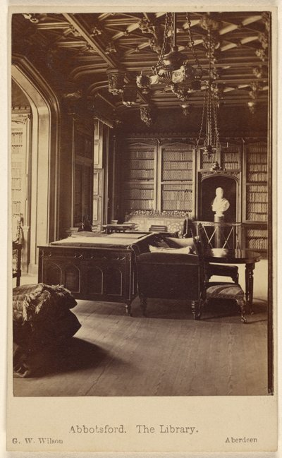 Abbotsford. La biblioteca. da George Washington Wilson