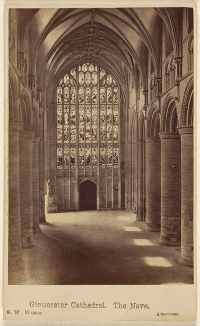 Cattedrale di Gloucester. La navata. da George Washington Wilson