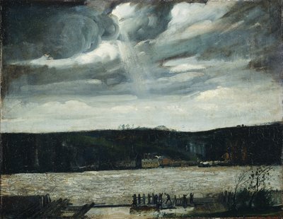 Una giornata nuvolosa (fiume Hudson: burrasca in arrivo) da George Wesley Bellows