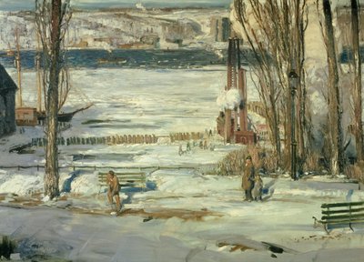 Una mattina di neve - Hudson River, 1910 da George Wesley Bellows