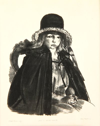 Jean con un cappello nero, 1923-24 da George Wesley Bellows