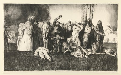 Massacro del Villaggio o Massacro a Dinant, dalla serie GUERRA da George Wesley Bellows