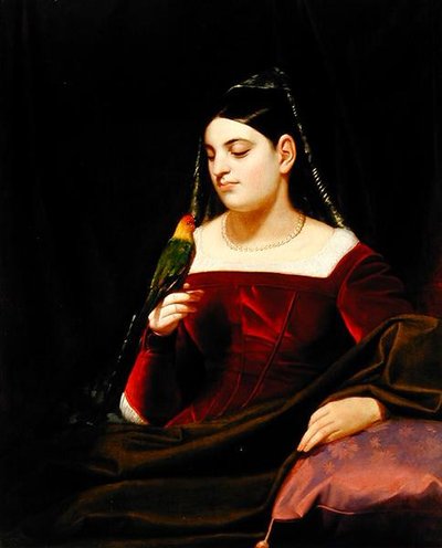 Signora e pappagallo, c.1835 da George Whiting Flagg