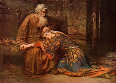 Shakespeare: Cordelia conforta Re Lear in prigione, Re Lear, Atto V, Scena 3 da George William (after) Joy