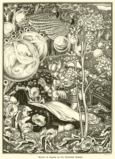 Attenzione a dormire sul terreno incantato da George Woolliscroft Rhead