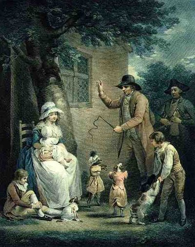 Cani danzanti, inciso da Thomas Gaugain, pub. da T. Philipe, 1796 da George after Morland