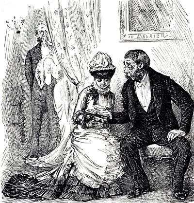 Cartone che commenta la popolarità della chiromanzia tra i ricchi da George du Maurier