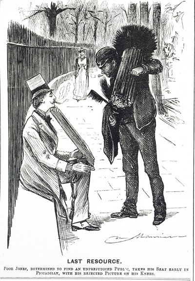 Cartone che raffigura uno spazzacamino e le sue spazzole da George du Maurier