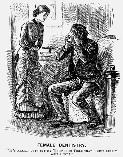 Odontoiatria femminile, 1879 da George du Maurier