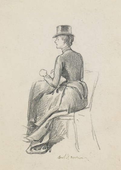 Ragazza in abito da equitazione da George du Maurier