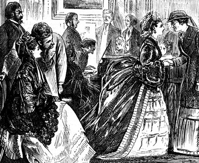 Riunione sociale della nobiltà inglese da George du Maurier