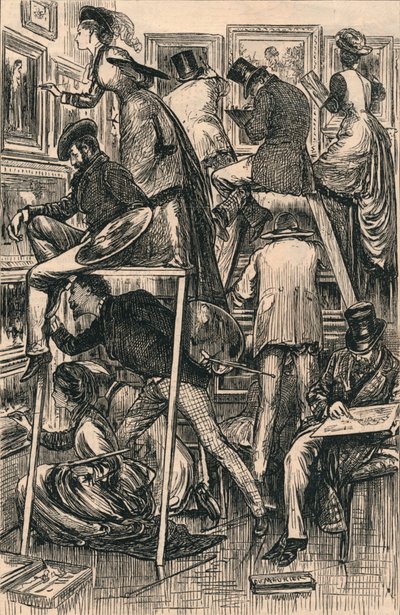 Giornata di Vernice alla Royal Academy da George du Maurier