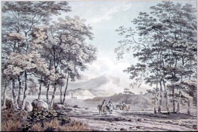 Paesaggio con fiume e figure da George the Elder Barret