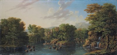 Paesaggio fluviale boscoso da George the Elder Barret