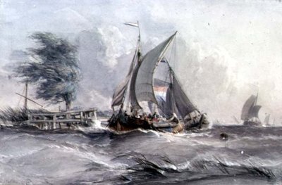 Una giornata ventosa: barche in tempesta da George the Elder Chambers