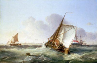 Un boeier (barca a vela commerciale olandese) nel vento da George the Elder Chambers