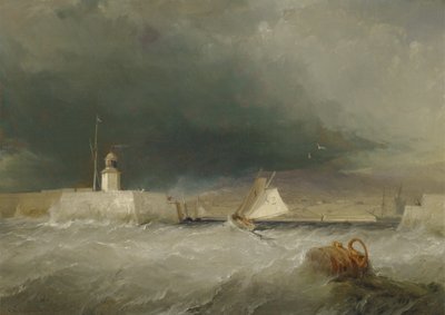 Porto in un giorno tempestoso da George the Elder Chambers