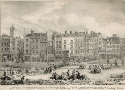 Una vista di High Street, Southwark, Londra, l