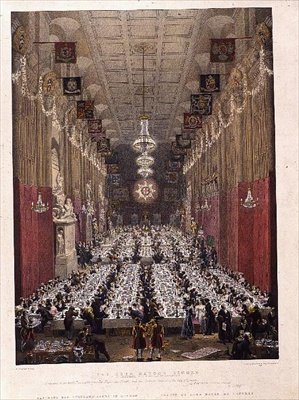 Cena del Lord Mayor alla Guildhall, 9 novembre 1828 da George the Elder Scharf