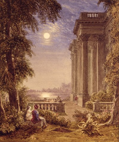 Amanti al chiaro di luna, 1831 da George the Younger Barret