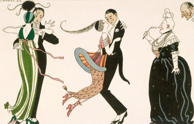 La follia del giorno, inciso da H. Reidel per gli Amici del Journal des Dames et des Modes da Georges (after) Barbier