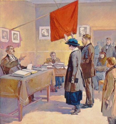 Un Matrimonio Civile in Russia al Tempo della Rivoluzione, c.1923 da Georges (after) Carrey