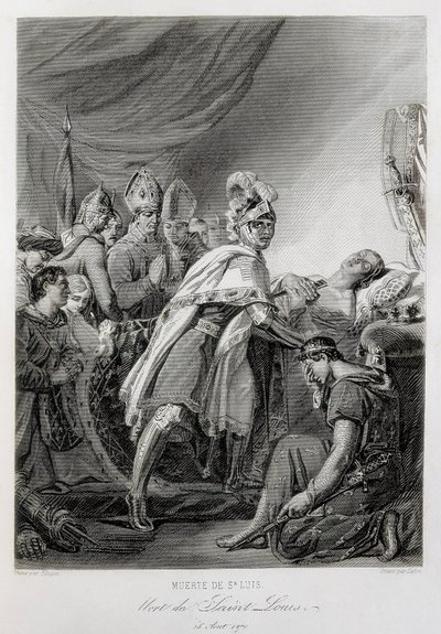 LUIGI IX, San Luigi, di Francia (incisione) da Georges (after) Rouget