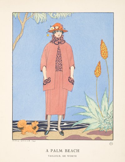 A Palm Beach, da una collezione di tavole di moda da Georges Barbier