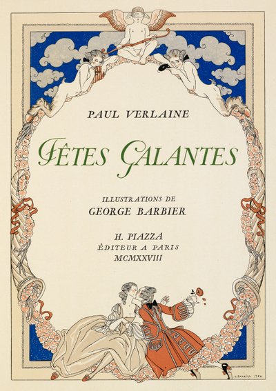 Un uomo e una donna che si baciano da Georges Barbier