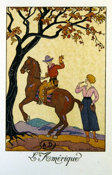 America, illustrazione per un calendario del 1921 da Georges Barbier