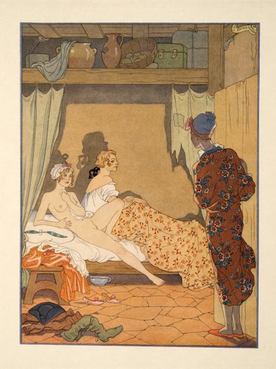Scena in camera da letto, illustrazione da 