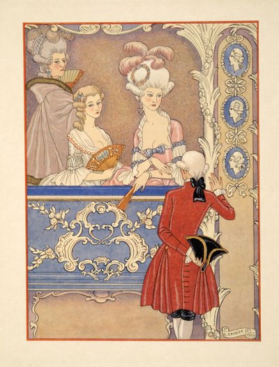 Cécile de Volanges e Marquise Isabelle de Merteuil al teatro, illustrazione da 