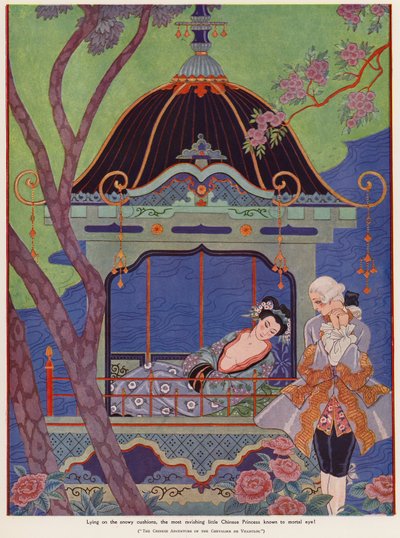 Principessa Cinese Distesa in un Padiglione da Georges Barbier