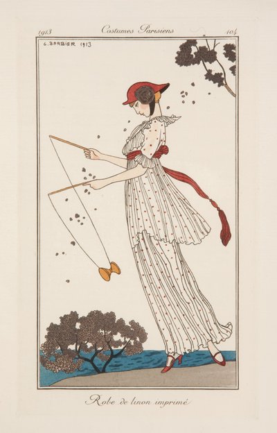 Abito in lino stampato, illustrazione da 