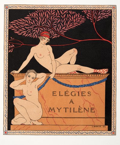 Elegie a Mitilene, illustrazione da Les Chansons de Bilitis, di Pierre Louys, pub. 1922 da Georges Barbier