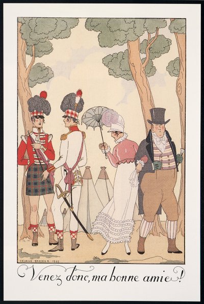 Falbalas et Fanfreluches, Almanacco per il 1923, Venez donc, Ma bonne amie, di George Barbier, stampa da Georges Barbier