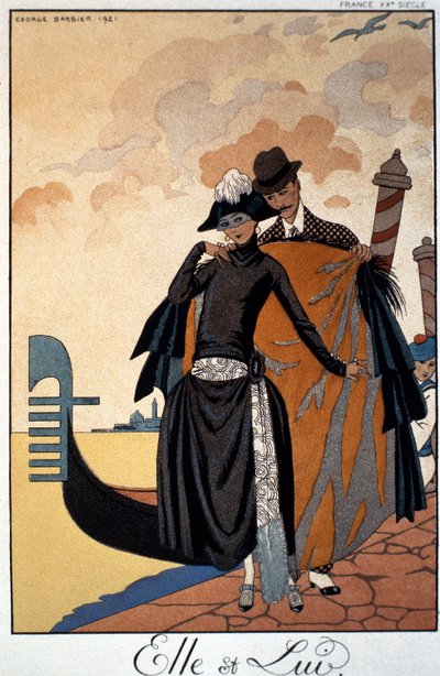 Lei e lui, illustrazione di moda da Georges Barbier
