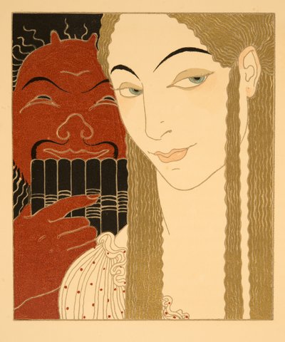 La Lettre, illustrazione da Les Chansons de Bilitis, di Pierre Louys, pub. 1922 da Georges Barbier