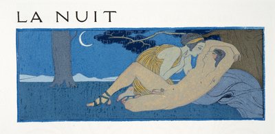 La Nuit, illustrazione da Les Chansons de Bilitis, di Pierre Louys, pub. 1922 da Georges Barbier