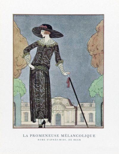 La Promeneuse Mélancolique, pub. 1922 da Georges Barbier