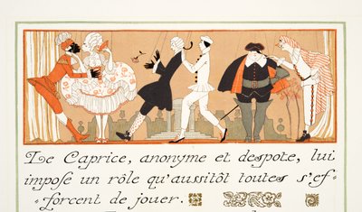 Le Caprice, da Personages de Comedie, pub. 1922 da Georges Barbier