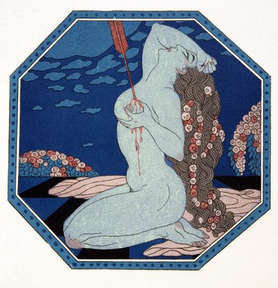 Le Deramantnier, illustrazione da Les Chansons de Bilitis, di Pierre Louys, pub. 1922 da Georges Barbier
