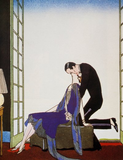 Le Feu, litografia di George Barbier, da Falbalas et Fanfreluches, Almanach des Modes Présentes, Passées et Futures da Georges Barbier